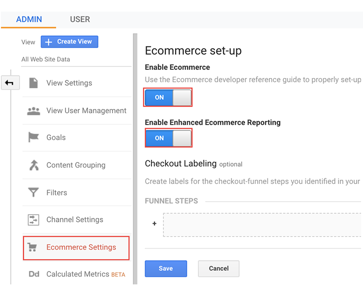 ecommerce tracking with google