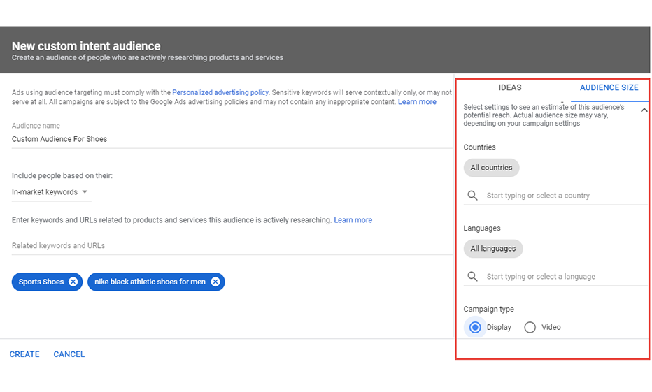 custom intent audiences
