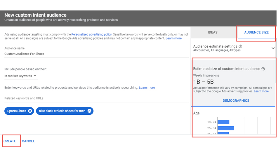 custom intent audiences