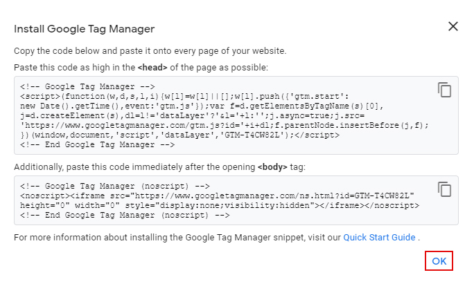 google tag manager example