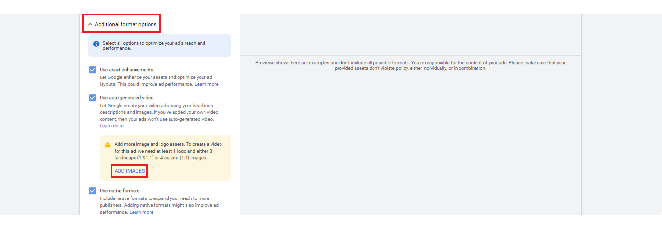 Responsive display ads specs