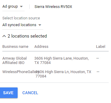 Google ads location extension