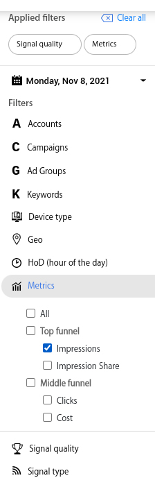 performance metrics example