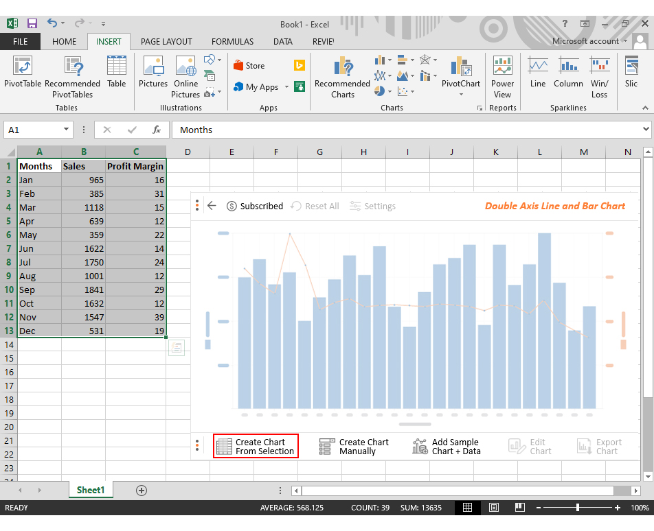 combo chart in Excel