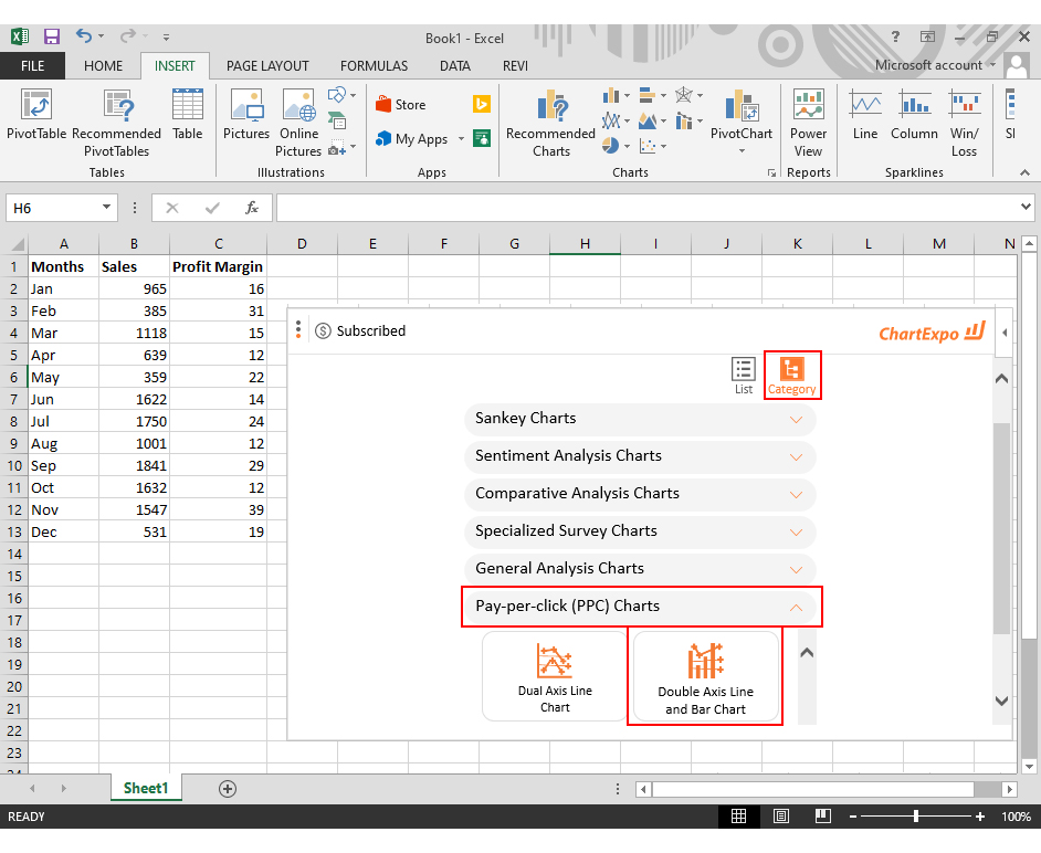 combo chart in Excel