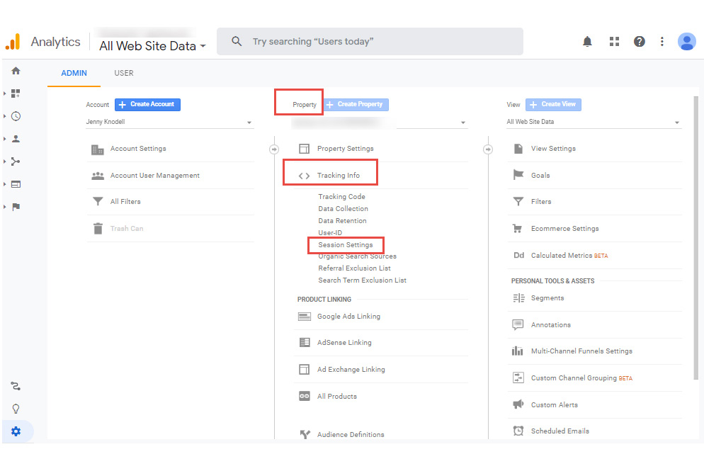session in google analytics