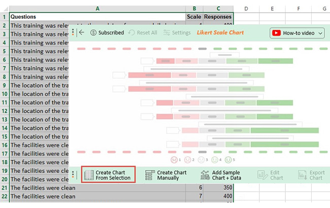 create likert scale chart in excel