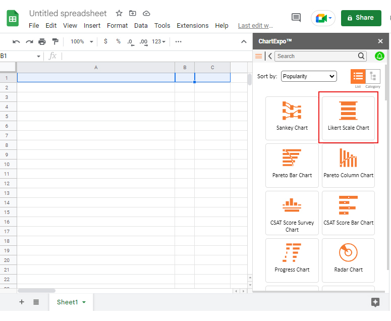 search likert scale chart in google sheets