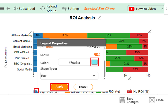 ROI in Excel 16