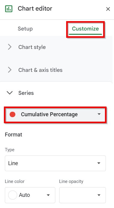 Pareto Chart in Google Sheets 5
